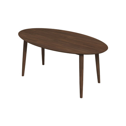 Ada MCM Solid Wood Oval Top Dining Table in mid-century modern design, 67-inch, available in two colors