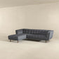 Addison L-Shape Tufted Fabric Sectional Chaise Sofa with Solid Wood Walnut Legs in Modern Living Room