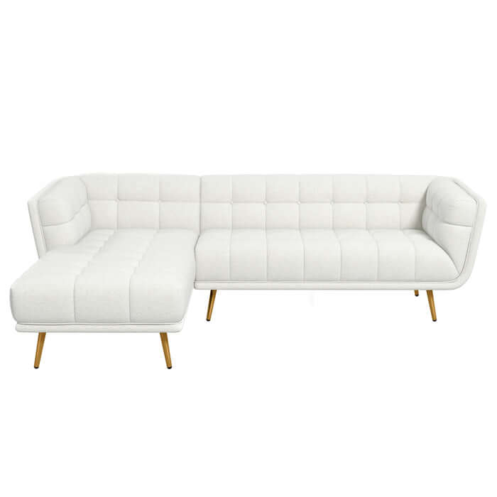 Addison Tufted Fabric L Shape Sectional Chaise Sofa 102.5" (2 Color Options)