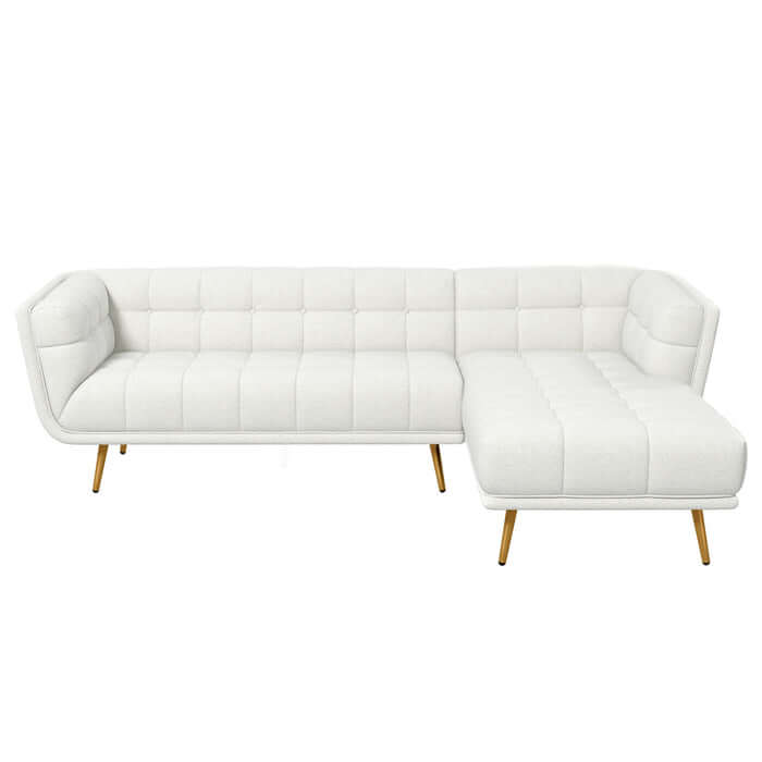 Addison Tufted Fabric L Shape Sectional Chaise Sofa 102.5" (2 Color Options)