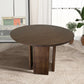 Alden Round Solid Walnut Wood Dining Table 47" with Pedestal Base in Contemporary Dining Room