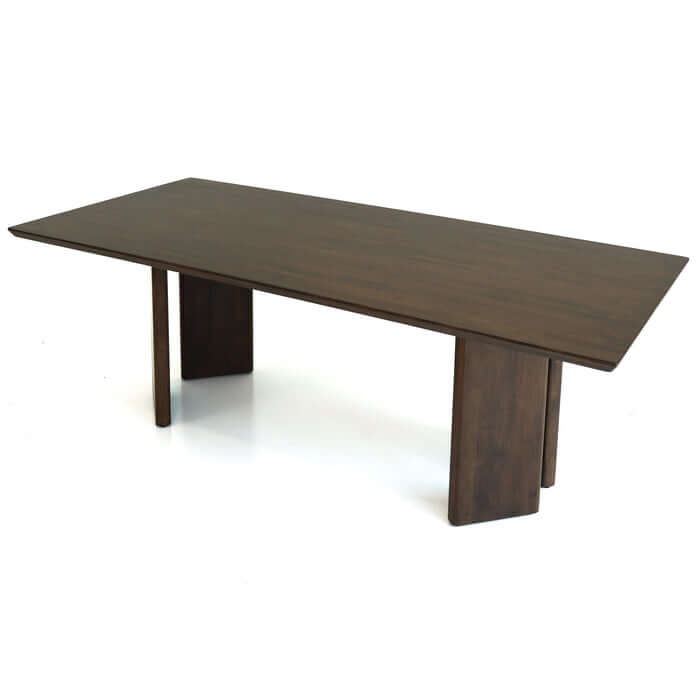 Alden Solid Walnut Wood Rectangular Dining Table 86" with oversized legs and spacious surface