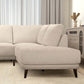 Amara MCM Sectional Chaise Sofa in Cream 120"