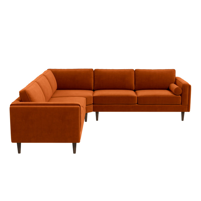 Amber MCM Corner Fabric Sectional Sofa 103" (5 Colors)