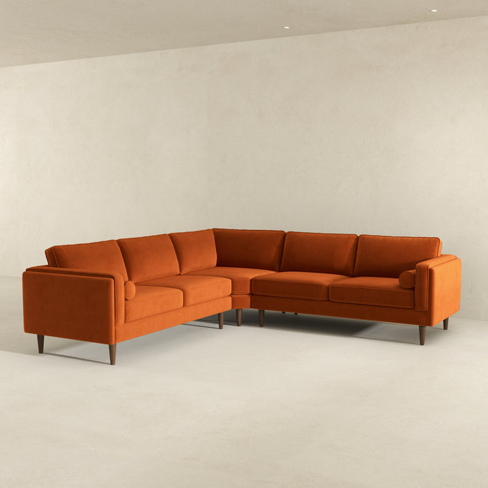 Amber MCM Corner Fabric Sectional Sofa 103" (5 Colors)