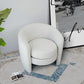 Avalon Modern Luxury Barrel Lounge Chair In White Boucle