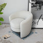 Avalon Modern Luxury Barrel Lounge Chair In White Boucle