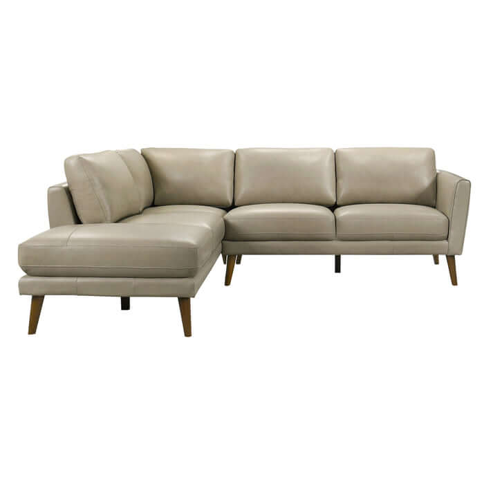 Benson Leather L Shape Sectional Chaise Lounge Sofa 97"