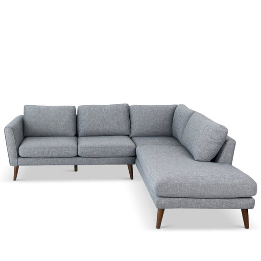 Benson Sectional Sofa w/ Right Facing Chaise Lounge, Gray 97"