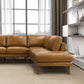 Benson Leather L Shape Sectional Chaise Lounge Sofa 97"