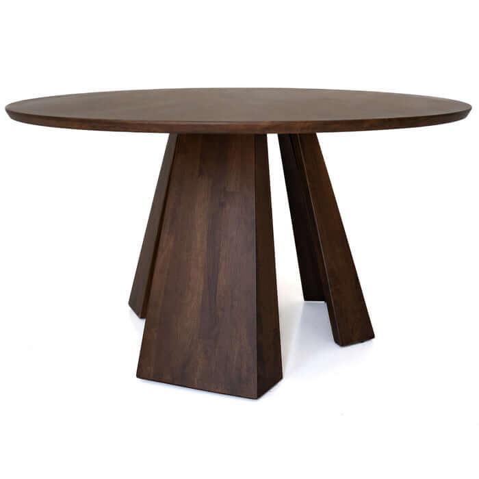 Bolton Round Walnut Wood Dining Table with Pedestal Base for 4-6 People