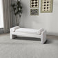 Camden Bench Upholstered in White Boucle Fabric 59"