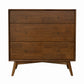 Cómoda Mid-Century moderna de madera maciza con 6 cajones 'Caroline' en nogal 