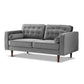 Casey MCM Button Tufted Velvet Loveseat Sofa 65" (5 Colors)