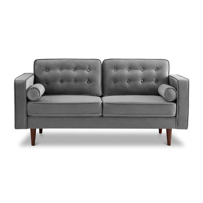 Casey MCM Button Tufted Velvet Loveseat Sofa 65" (5 Colors)