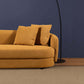 Chandler Boucle Right Facing Chaise Sectional Sofa in mustard yellow with curved silhouette and soft, stain-resistant fabric upholstery.