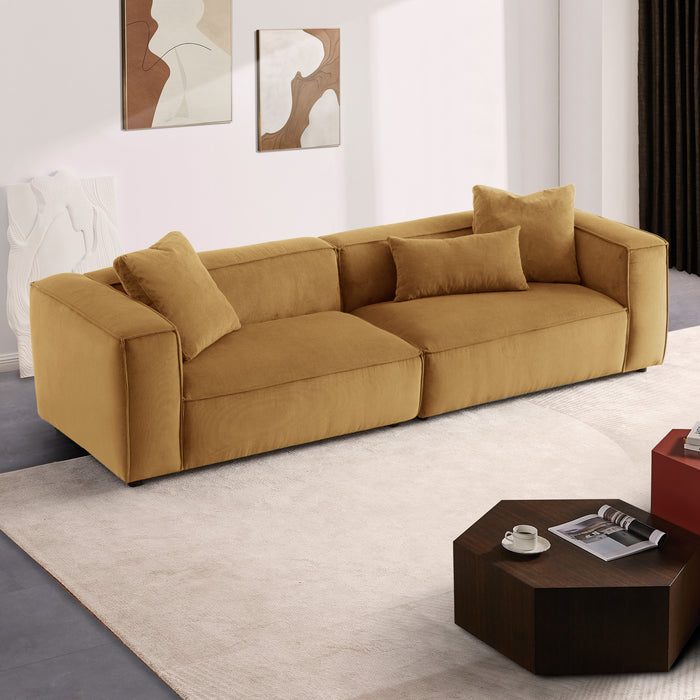 Conner Modular Low Profile Corduroy Fabric Sofa 110" (3 Colors)