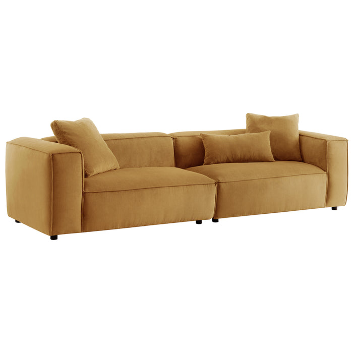 Conner Modular Low Profile Corduroy Fabric Sofa 110" (3 Colors)