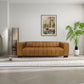 Dixon Channel Tufted Genuine Buffalo Leather Sofa 93"