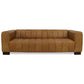 Dixon Channel Tufted Genuine Buffalo Leather Sofa 93"