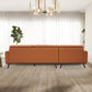 Ella Cognac PU Leather L-Shape Sectional Chaise Sofa 109"