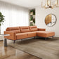 Ella Cognac PU Leather L-Shape Sectional Chaise Sofa 109"