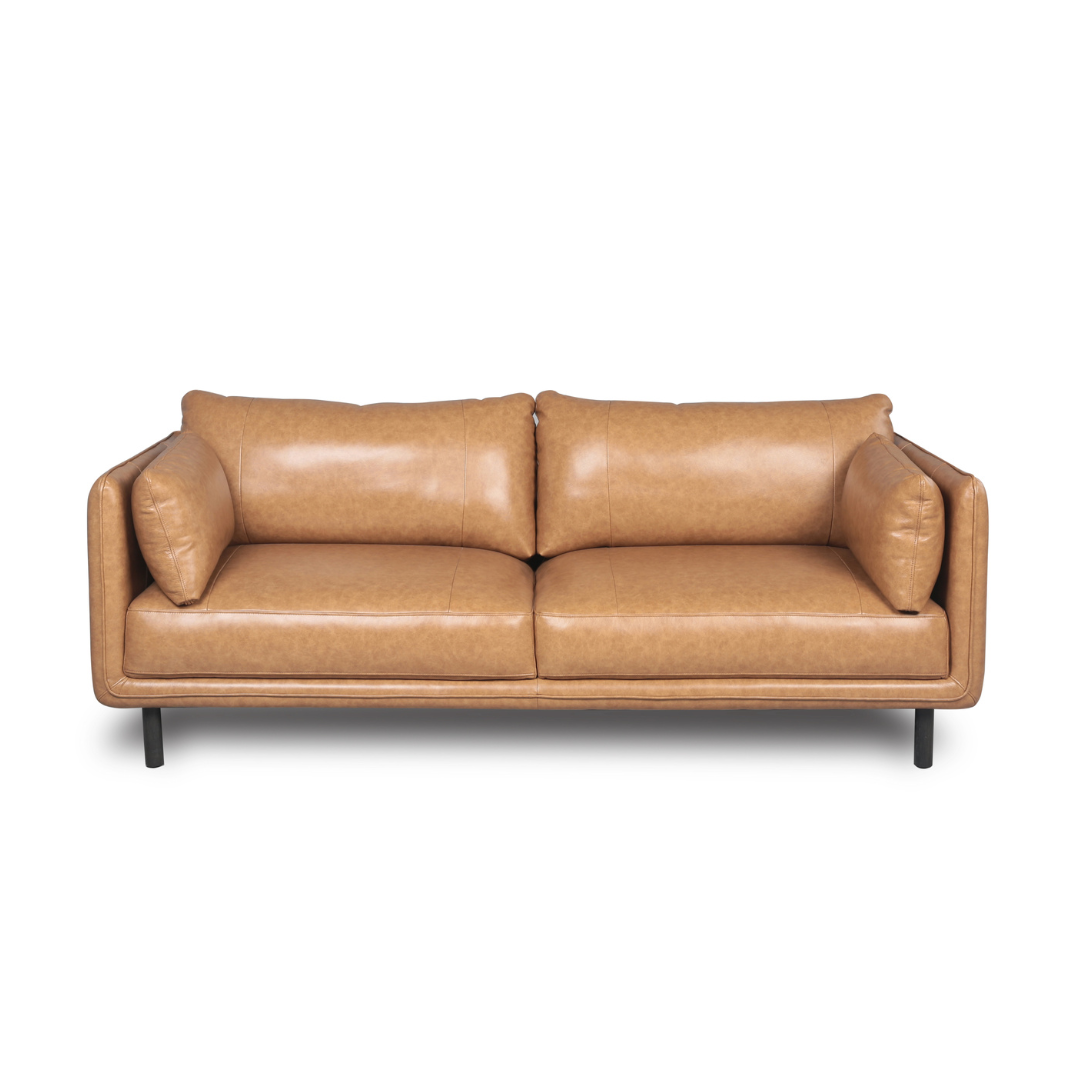 MCM Genuine Leather Sofa 84"