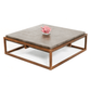 Square Concrete Top & Metal Frame Coffee Table (44")