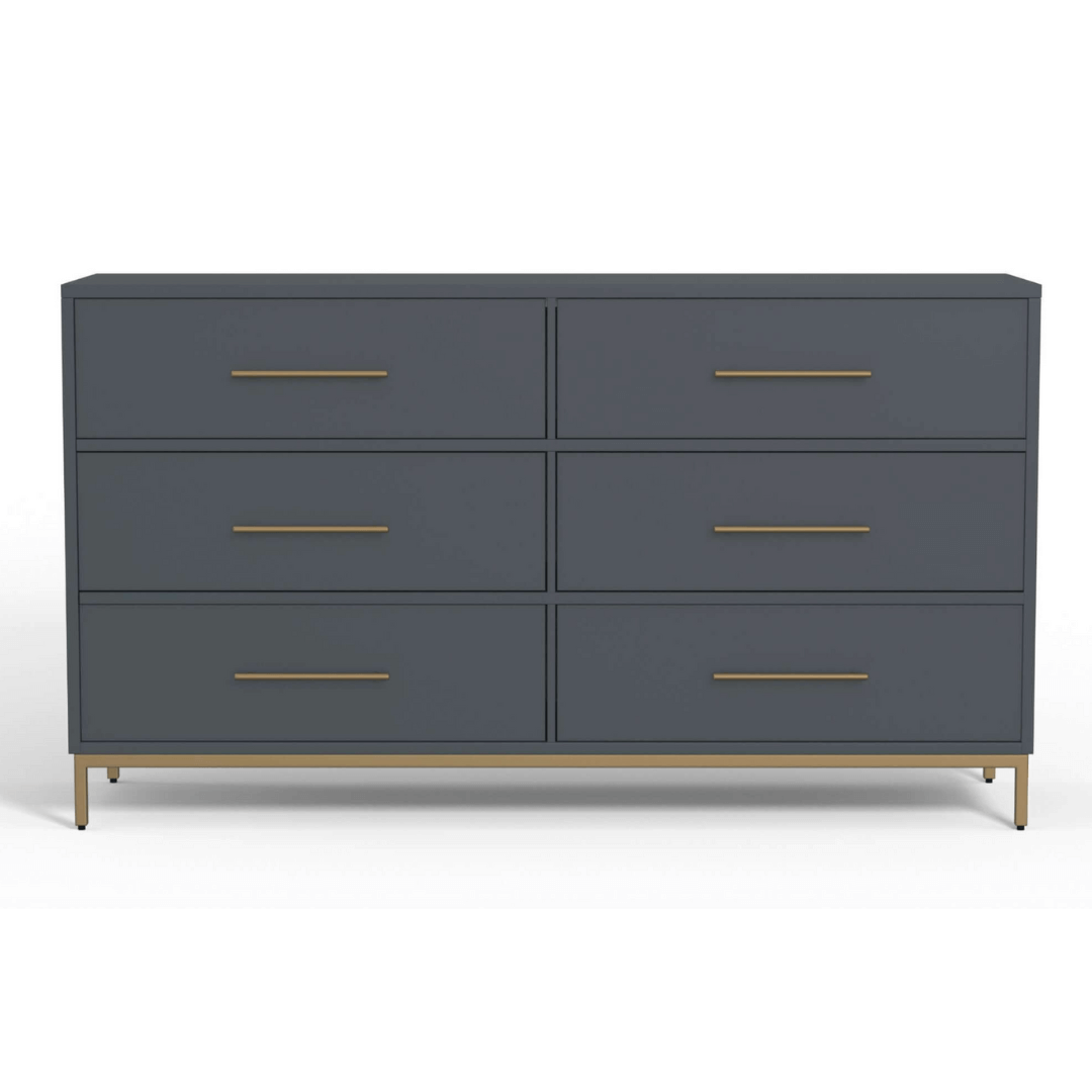 Madelyn Modern 6 Drawer Dresser in Slate Gray (63") - Revel Sofa 