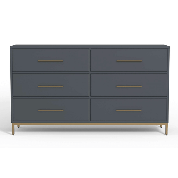 Madelyn Modern 6 Drawer Dresser in Slate Gray (63) - Revel Sofa 