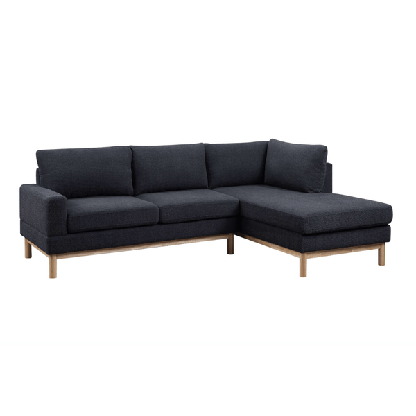 Anisa Black Sherpa Sectional Sofa with Right-Facing Chaise 93
