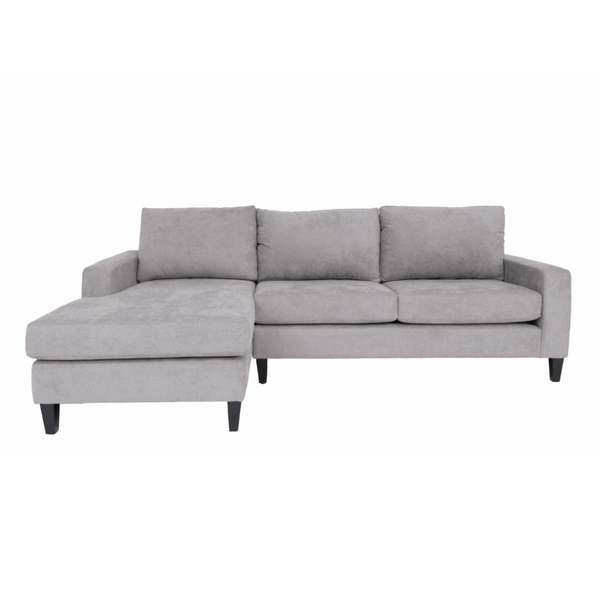 Modern Gray Polyester L-Shaped Left Facing Chaise Sectional Sofa 115