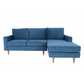 MCM Styled Polyester L Shape Right Facing Chaise Sectional Sofa, Blue or Green 108" - Revel Sofa 