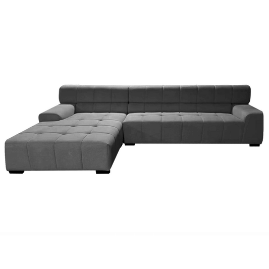 Modern Tufted Left Facing Chaise Sectional Sofa 126" - Revel Sofa 