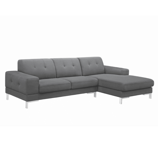 Modern Gray L-Shaped 2pc. Sectional Sofa w/ Right Chaise 111" - Revel Sofa 