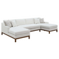 Valiant MCM U-Shape Sectional Dual Chaise Sofa, Ivory Chenille 127" - Revel Sofa 