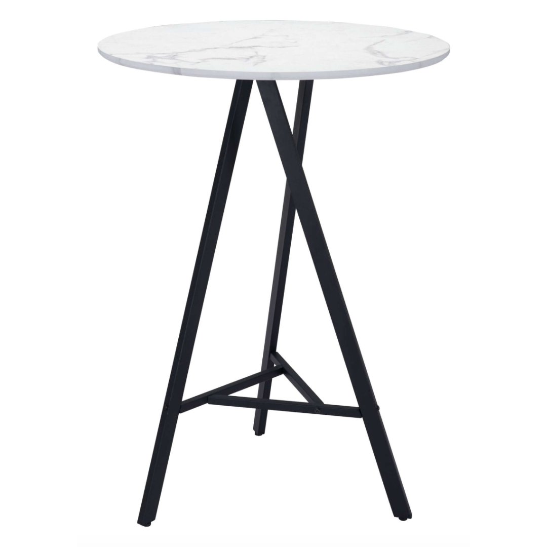 Rouen Round Marble Bar Table Top, White - Revel Sofa 