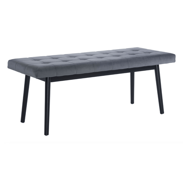 Tanner MCM Styled Tufted Bench, Gray & Black 49