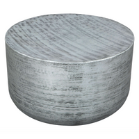 Sara Metallic Cylindrical Coffee Center Table in Antique Silver - Revel Sofa 