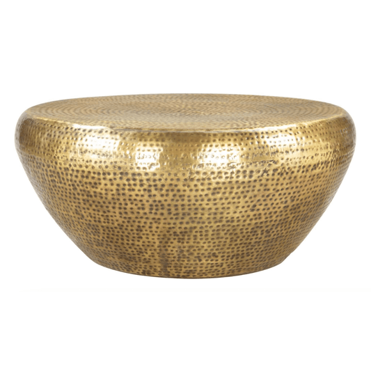 Larache Round Coffee Center Table in Gold - Revel Sofa 