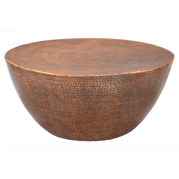 Sahara Metallic Round Coffee Center Table in Antique Bronze 36 - Revel Sofa 