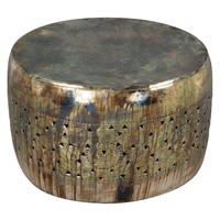 Metallic Round Coffee Center Table, Multicolor 31