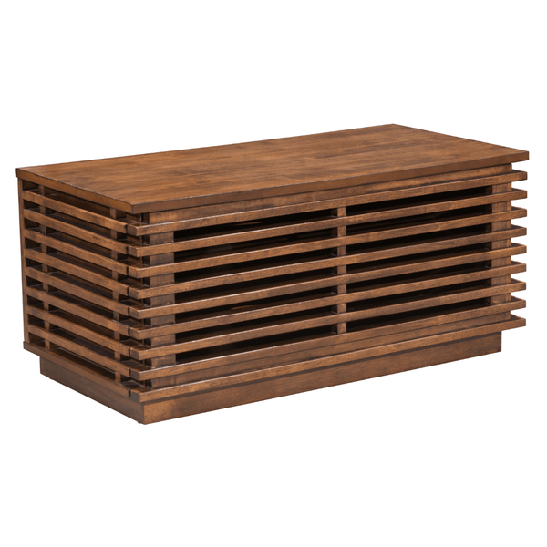 Linea Slatted Solid Wood Entertainment Stand, Walnut 35