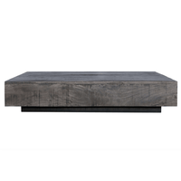 Charcoal Finish Solid Wood Low Profile Square Coffee Table 47