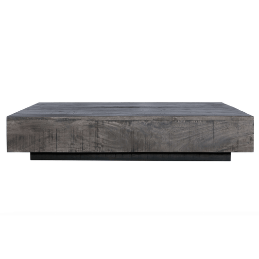 Charcoal Finish Solid Wood Low Profile Square Coffee Table 47" - Revel Sofa 