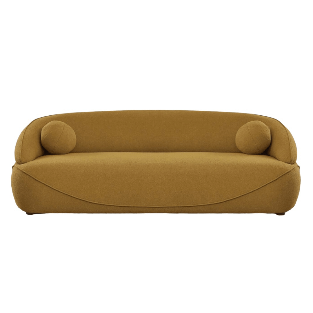 Andrew Modern Minimalist Curved Boucle Sofa 84" - Revel Sofa 