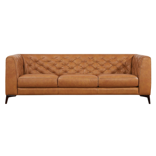 Beatnik MCM Tufted Genuine Leather Sofa 90"