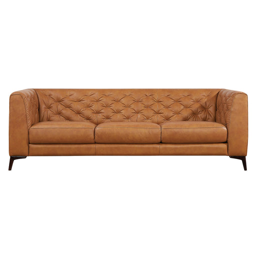 Fargo MCM Styled Tufted Leather Sofa Couch 90"