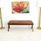 Chad Genuine Leather Solid Wood Bench 47"