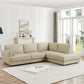 Glander Modern Leather Sectional Chaise Sofa 108" in stylish living room with white walls and large windows